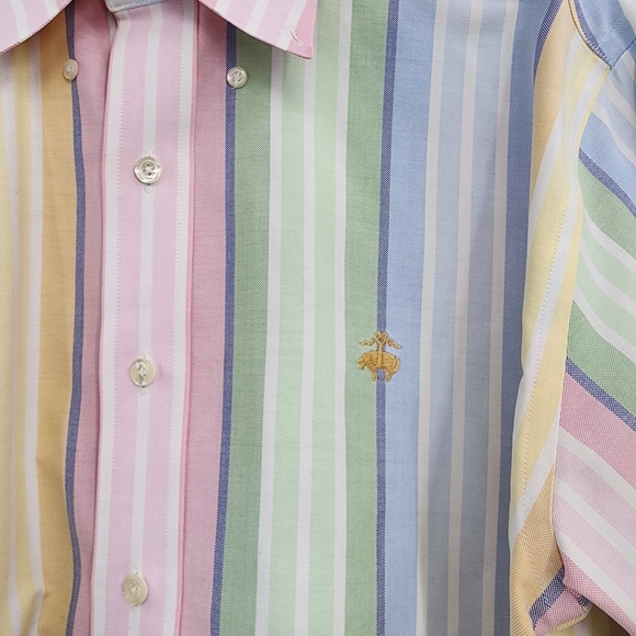 Brooks Brothers 346 Pastel Striped Button Down Shirt - Picture 2 of 9